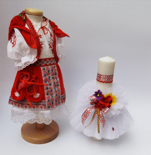 Set Traditional Botez Costumas fetita Lumanare 7